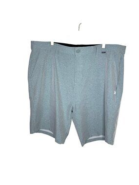 Hurley Men's Light Gray Space Dye Hybrid Walk Shorts, 9" Inseam, Size 40